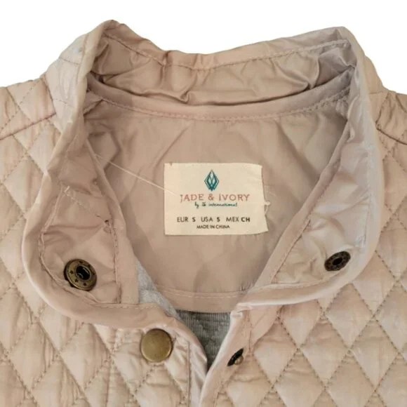 Jade & Ivory Quilted Lightweight Jacket | Nude Blush Snap Front Coat- NWT! - Picture 4 of 11